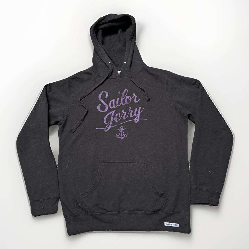 Sailor Jerry The Original Hoodie Adult Large Black Pouch Pocket Drawstring